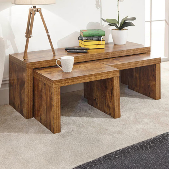 GFW Jakarta Mango Long John Nest of Tables Set of 3 - Size: 39 x 120 x 42cm - Brown - Wilko - image 1