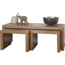 GFW Jakarta Mango Long John Nest of Tables Set of 3 - Size: 39 x 120 x 42cm - Brown - Wilko - thumbnail 3