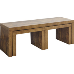 GFW Jakarta Mango Long John Nest of Tables Set of 3 - Size: 39 x 120 x 42cm - Brown - Wilko - thumbnail 4