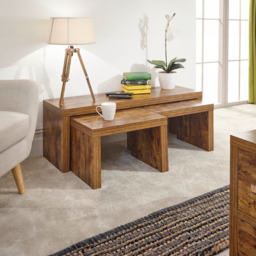 GFW Jakarta Mango Long John Nest of Tables Set of 3 - Size: 39 x 120 x 42cm - Brown - Wilko - thumbnail 6
