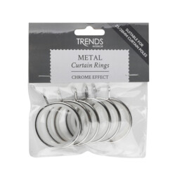 Trends Chrome Metal Curtain Rings 25-28mm - Wilko - thumbnail 3