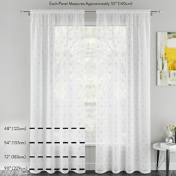 Tyrone Textiles Bracken Grey Wild Leaf Print Rod Pocket Voile Panel Curtains 140 x 183cm - Size: W 140 x D 183cm - Wilko - thumbnail 5