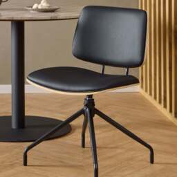 Florence Owen Set of 2 Matt Black Swivel Dining Chair - Furniture To Go - Wilko - thumbnail 1