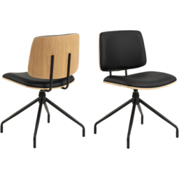 Florence Owen Set of 2 Matt Black Swivel Dining Chair - Furniture To Go - Wilko - thumbnail 3