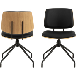 Florence Owen Set of 2 Matt Black Swivel Dining Chair - Furniture To Go - Wilko - thumbnail 4