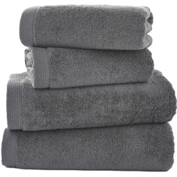 The Lyndon Company Egyptian Spa Charcoal Hand Towel 2 Pack - Size: 50 x 90cm - Grey - Wilko - thumbnail 1