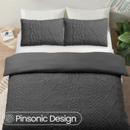 Velosso Single Charcoal Quilted Knit Duvet Set - Wilko - thumbnail 3