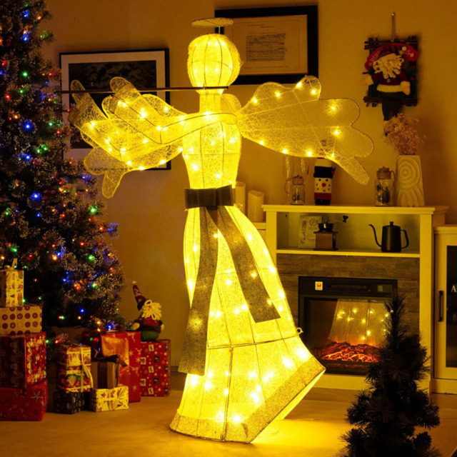Costway 100 Warm White LED Angel Christmas Decoration 4.9ft - Size: 150 x 37 x 112cm - Wilko - image 1