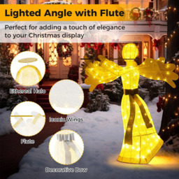 Costway 100 Warm White LED Angel Christmas Decoration 4.9ft - Size: 150 x 37 x 112cm - Wilko - thumbnail 7