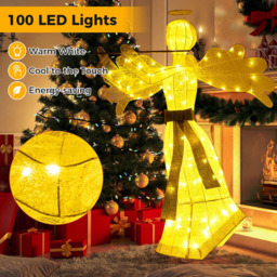 Costway 100 Warm White LED Angel Christmas Decoration 4.9ft - Size: 150 x 37 x 112cm - Wilko - thumbnail 6