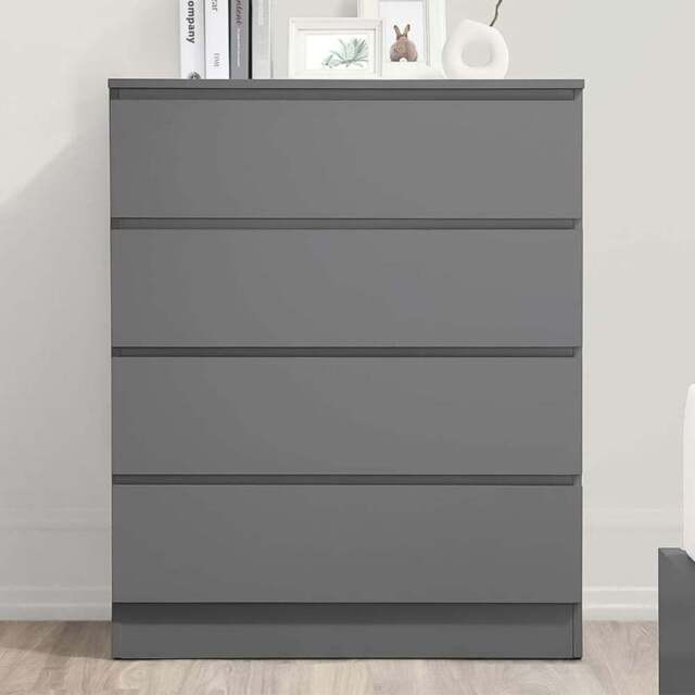 Oslo 4 Drawer Grey Chest of Drawers - Birlea - Wilko - image 1