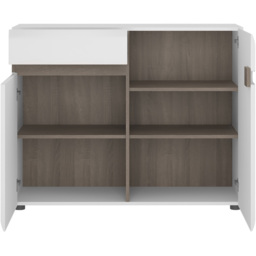 Florence Chelsea 2 Door Single Drawer White Living Sideboard - Size: 42 x 109 x 86cm - Furniture to Go - Wilko - thumbnail 3
