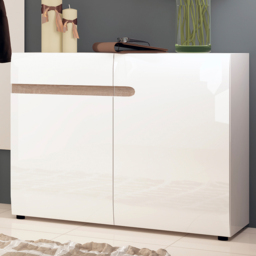 Florence Chelsea 2 Door Single Drawer White Living Sideboard - Size: 42 x 109 x 86cm - Furniture to Go - Wilko - thumbnail 1