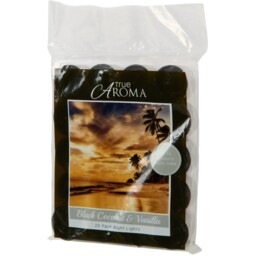 Pack of 20 Tealight Scented Candles Black Coconut and Vanilla - True Aroma - Wilko - thumbnail 3