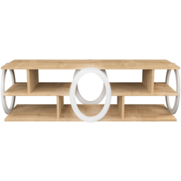 Decorotika Fale 7 Shelf Oak and White Modern TV Unit - Size: 45 x 140 x 35cm - Multi - Wilko - thumbnail 3