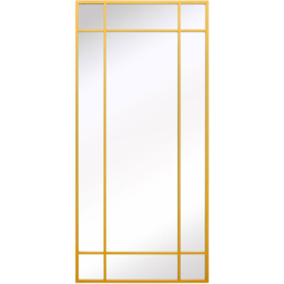 MirrorOutlet The Genestra Gold Contemporary Wall and Leaner Garden Mirror 180 x 85cm - Size: 180 x 85 x 3cm - Wilko