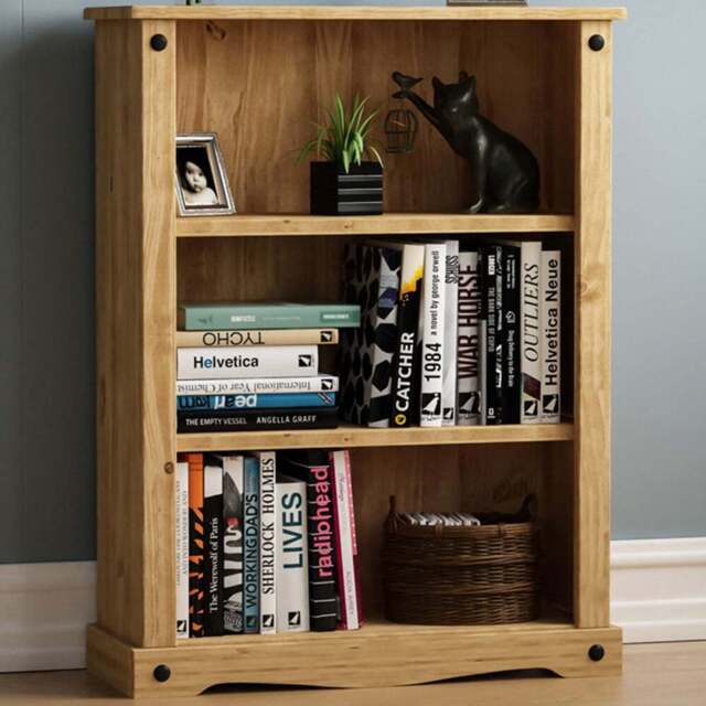 VIDA DESIGNS Corona 3 Shelf Brown Low Bookcase - Wilko - image 1