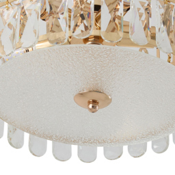 Living and Home Gold Crystal Semi Flush Mount E14 Ceiling Light - Size: 26.5 x 38.5 x 38.5cm - Gold+ Transparent - Wilko - thumbnail 6