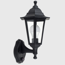 ValueLights Mayfair Black Warm White Bulb PIR Wall Lantern - Size: 35 x 20 x 22.5cm - Wilko - thumbnail 4