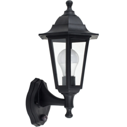 ValueLights Mayfair Black Warm White Bulb PIR Wall Lantern - Size: 35 x 20 x 22.5cm - Wilko