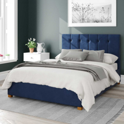 Aspire Hepburn King Size Navy Plush Velvet Ottoman Bed - Blue - Aspire Beds - Wilko