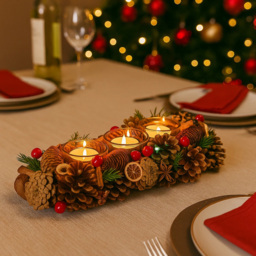 Marco Paul Winterspice Trio Candle Holder - Size: 20 x 20 x 10cm - White - Wilko - thumbnail 4