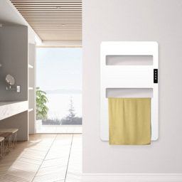 Mirrorstone Electric Towel Rail - Size: 90 x 46 x 8.3cm - White - Wilko - thumbnail 3