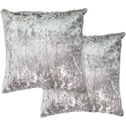 Serene Crushed Velvet Grey Cushion Cover 43 x 43cm - Wilko