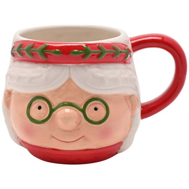 The Seasonal Gift Co. Santa & Friends Nordic Mrs Claus Ceramic Mug - Size: 9 x 13 x 9.5cm - White - Wilko - image 1