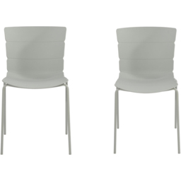 Core Products Bali Set of 2 Light Grey Plastic Kitchen Chair - Wilko - thumbnail 3