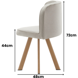 Kosy Koala 4 Seater Wooden Dining Set Light Brown Velvet - Multi - Wilko - thumbnail 7