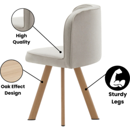 Kosy Koala 4 Seater Wooden Dining Set Light Brown Velvet - Multi - Wilko - thumbnail 4