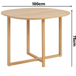 Kosy Koala 4 Seater Wooden Dining Set Light Brown Velvet - Multi - Wilko - thumbnail 6