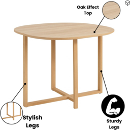 Kosy Koala 4 Seater Wooden Dining Set Light Brown Velvet - Multi - Wilko - thumbnail 5