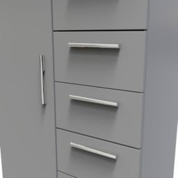 Crowndale Camden Single Door 6 Drawer Dusk Grey Kids Wardrobe Ready Assembled - Wilko - thumbnail 6