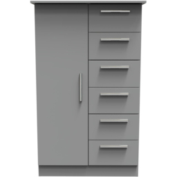Crowndale Camden Single Door 6 Drawer Dusk Grey Kids Wardrobe Ready Assembled - Wilko - thumbnail 3