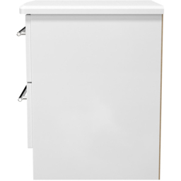 Crowndale Sherwood 2 Drawer Porcelain Matt Bedside Cabinet - White - Wilko - thumbnail 4