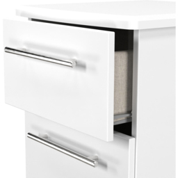 Crowndale Sherwood 2 Drawer Porcelain Matt Bedside Cabinet - White - Wilko - thumbnail 7