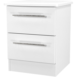 Crowndale Sherwood 2 Drawer Porcelain Matt Bedside Cabinet - White - Wilko - thumbnail 5