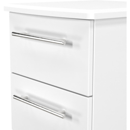 Crowndale Sherwood 2 Drawer Porcelain Matt Bedside Cabinet - White - Wilko - thumbnail 6