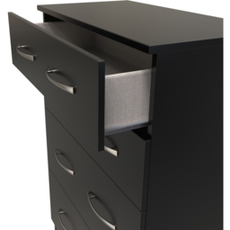 Crowndale Avon 4 Drawer Matt Black Deep Chest of Drawers Ready Assembled - Black Matt - Wilko - thumbnail 7