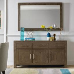 Bentley Designs Turin 3 Drawer 3 Door Dark Oak Wide Sideboard - Size: 82 x 160 x 47cm - Brown - Wilko - thumbnail 7