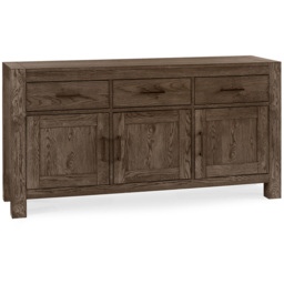 Bentley Designs Turin 3 Drawer 3 Door Dark Oak Wide Sideboard - Size: 82 x 160 x 47cm - Brown - Wilko - thumbnail 3