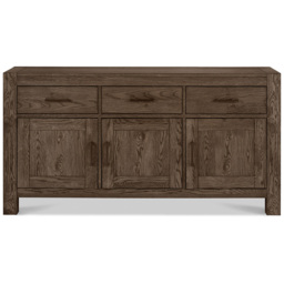 Bentley Designs Turin 3 Drawer 3 Door Dark Oak Wide Sideboard - Size: 82 x 160 x 47cm - Brown - Wilko - thumbnail 4