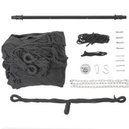 Living and Home Outdoor Dark Grey Hammock with Cushion - Size: 130x102x133cm - Black - Wilko - thumbnail 4