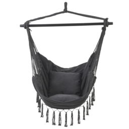 Living and Home Outdoor Dark Grey Hammock with Cushion - Size: 130x102x133cm - Black - Wilko - thumbnail 3