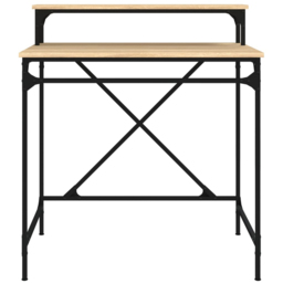 vidaXL Single Shelf Industrial Style Computer Desk Sonoma Oak - Size: 90 x 80 x 50cm - Brown - Wilko - thumbnail 5