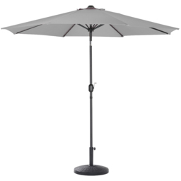 Living and Home Light Grey Round Crank Tilt Parasol with Rattan Effect Base 3m - Wilko - thumbnail 5