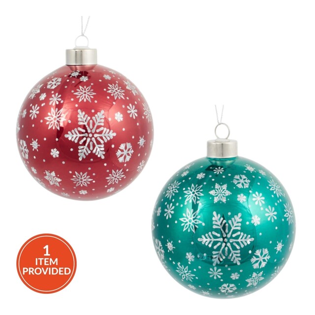 Shiny Snowflake Bauble 12cm - Santa's Chalet - Wilko - image 1