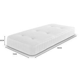Starlight Beds Small Single Warmer Extreme Tufted Hybrid Foam and Spring Mattress - White - Wilko - thumbnail 7